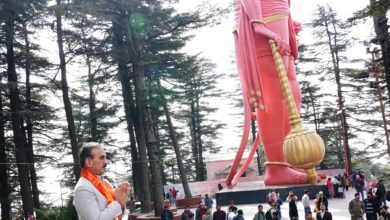 Photo of श्री राम मंदिर प्राण प्रतिष्ठा की शिमला में धूम, मुख्यमंत्री सुक्खू ने हनुमान मंदिर जाखू में नवाया शीश