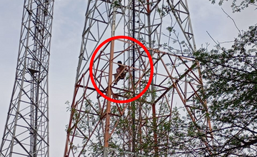 Photo of बारिश करवाने के लिये 16 घंटे तक मोबाइल टावर पर चढा रहा युवक