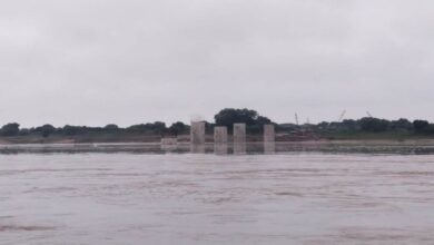 Photo of भीषण बारिश की वजह से आगरा के पिनाहट कस्बे में चंबल नदी उफान पर